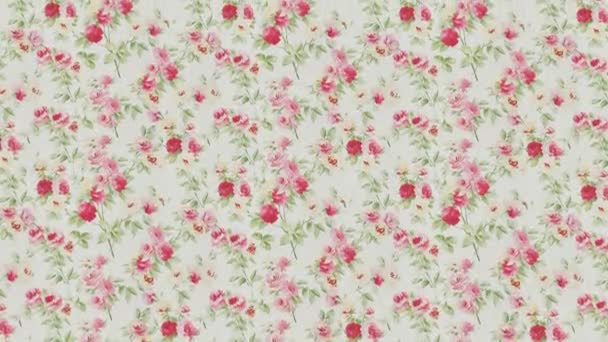 Tampilan Close Dari Tekstur Wallpaper Floral Mulus — Stok Video