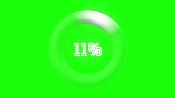 Анимация Индикатора Белого Процента Зеленом Экране — стоковое видео
