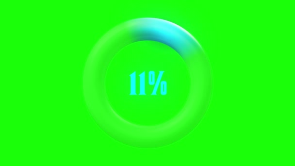 Animazione Azzurro Cento Indicatore Sullo Schermo Verde — Video Stock