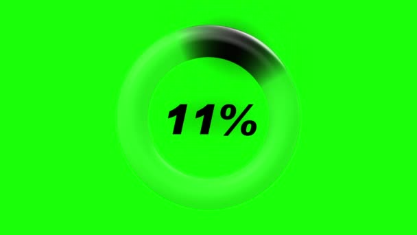 Animación Del Indicador Porcentaje Negro Pantalla Verde — Vídeos de Stock