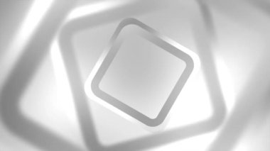 Gri beyaz geometrik hareketli arka plan ve parlak kareler. Kusursuz döngü. Video canlandırması 