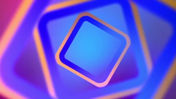 青と緑の幾何学的な技術の動きの背景 光沢のある正方形 シームレスループ ビデオアニメーション — ストック動画