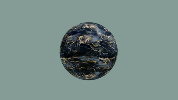 3D动画 白色背景隔离的旋转大理石和花岗岩球 — 图库视频影像
