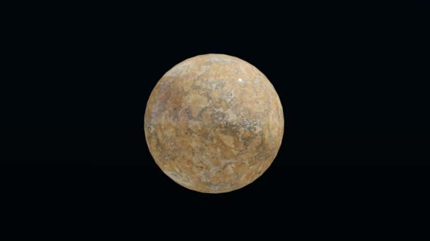 3D动画 白色背景隔离的旋转大理石和花岗岩球 — 图库视频影像