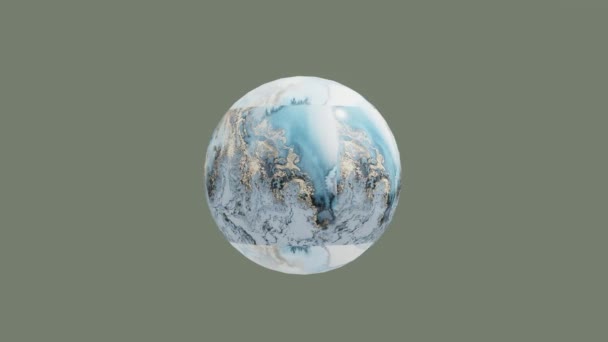 3Dアニメーション 白い背景に隔離された大理石および花崗岩の球を回転させます — ストック動画