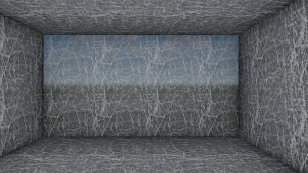Granit Küp Odası Vektör Arkaplan Oluşturma Küp Ile Ürünü Göstermek — Stok video