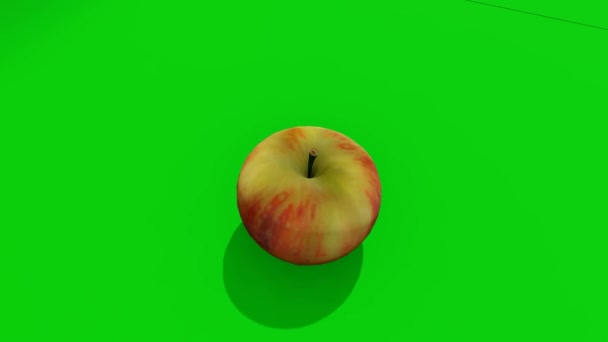 Fresh Apple Spinning Fundo Greenscreen Looping Girando Maçã Realisitc Renderização — Vídeo de Stock