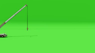 Gezici Crane 3d yeşil arka planda oluşturuldu