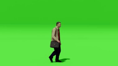  Krom anahtar yeşil ekranın görsel efektlerini görselleştirmek için 3D canlandırma yürüme 