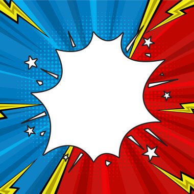 Klasik pop sanatının mavi arka planı. Sancak vektör illüstrasyonu