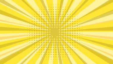 Sarı güneş ışınları patladı. vektör illüstrasyonu