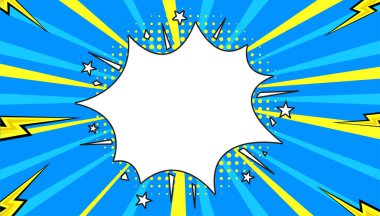 Klasik pop sanatının mavi arka planı. Sancak vektör illüstrasyonu