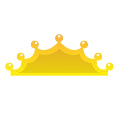 Altın taç simgesi, düz stil, vektör illüstrasyonu