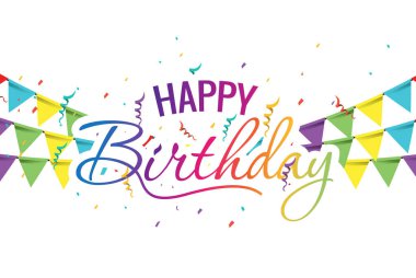 Mutlu yıllar şeffaf arka plan. Konfetili renkli mutlu yıllar sınır çerçevesi