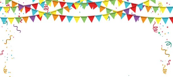 Happy Birthday Vector Transparent Background Colorful Happy Birthday Border Frame — Stock Vector