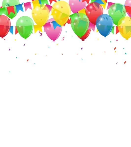Feliz Aniversário Vetor Fundo Transparente Quadro Borda Feliz Aniversário Colorido —  Vetores de Stock