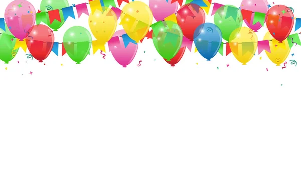 Happy Birthday Vector Transparent Background Colorful Happy Birthday Border Frame — Stock Vector