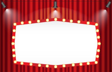 Tasarımınız için boş sahnesi olan vektör pankartı