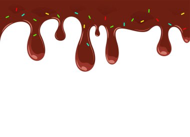 Beyaz arka planda çikolata sıçramasının vektör çizimi