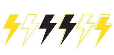 Şimşek Vektörü Simgesi Tasarım İllüstrasyonu