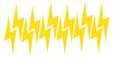 Sarı şimşek simgesi, çizgi film tarzı