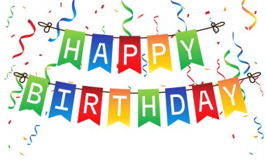 Vektör mutlu doğum günü tebrik kartı tasarımı.