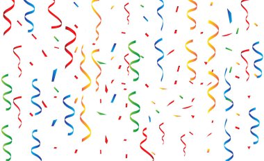 konfeti ve flamalar beyaz üzerine