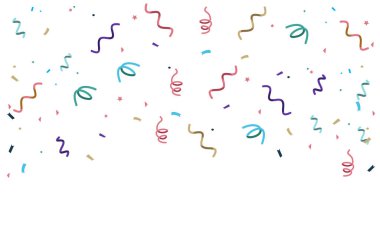 Vektör çizimi. Beyaz arkaplanda renkli doğum günü bayrakları