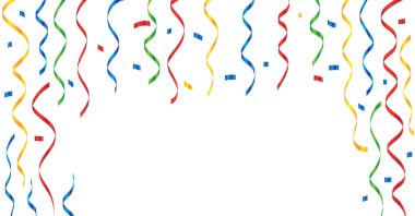 Beyaz arka plan üzerinde renkli konfeti vektör çizim