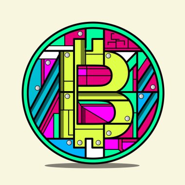 Vektör illüstrasyonunda bitcoin işareti
