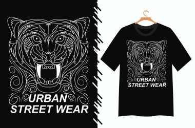Aslan başı - vektör - gömlek ve tee baskı tasarımı