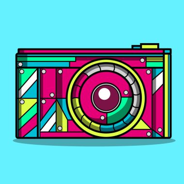 Bir kameranın vektör illüstrasyonu