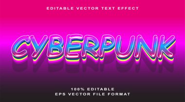 Holografik efektli ve neon gradyan tarzlı gelecekçi eğimli metin