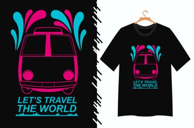 Seyahat illüstrasyonu için t-shirt tasarımı