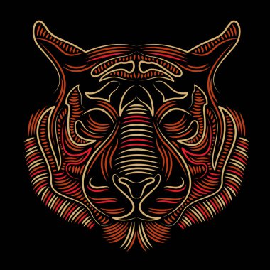 vektör soyut hayvan kafası. el çizimi resimleme.