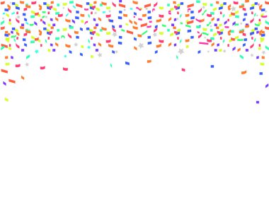 Beyaz arka plan üzerinde izole renkli konfeti.