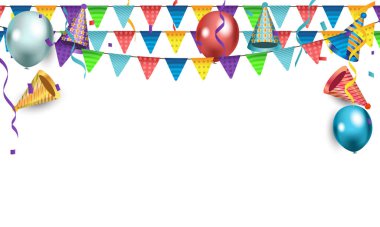 Konfetili renkli bayraklar