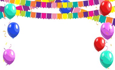 Renkli bayraklı mutlu karnaval geçmişi