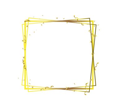 Beyaz arka planda altın çerçeve. soyut tasarım