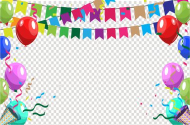 Balonlar ve konfeti parti arka plan