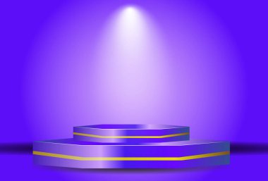 Sunum için podyum kaidesi. Ödül töreni için podyum, vektör illüstrasyonu. 3d illüstrasyon.