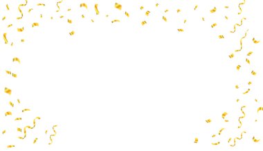 Altın konfeti beyaz arkaplana düşüyor.