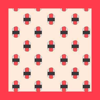 Asya yemeklerini pazarlamak için düz ve şık suşi afişi şablonu