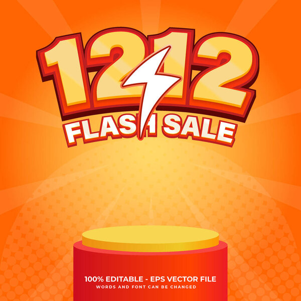 12.12 Shopping day deals social media template with text effect