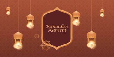 Gerçekçi ramazan kareem satışı İslami süs feneri arka planı