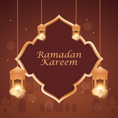 Gerçekçi ramazan kareem satışı İslami süs feneri arka planı