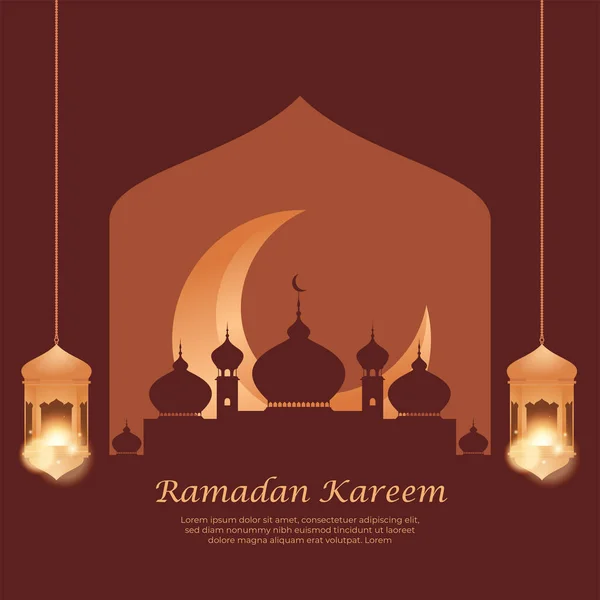 現実的なラマダン ノルデム販売 イスラムの装飾的なランタンの背景 — ストックベクタ