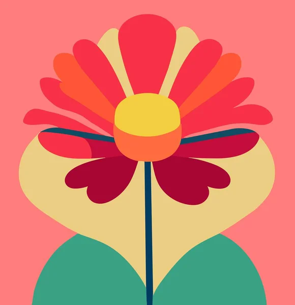 Поднимите Ваши Проекты Помощью Этой Увлекательной Векторной Иллюстрации Минималистского Цветка — стоковый вектор
