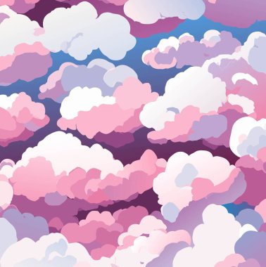 Rüya Pembesi Bulutları: Neşeli Tasarım İçin Bir Vektör Arkaplanı
