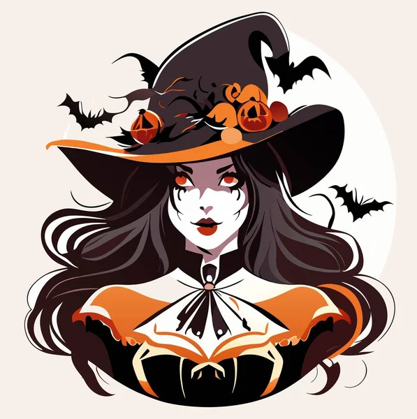 Capture Magic Halloween Captivating Witch Vector Perfect Spooky Themed Designs — Stock Vector